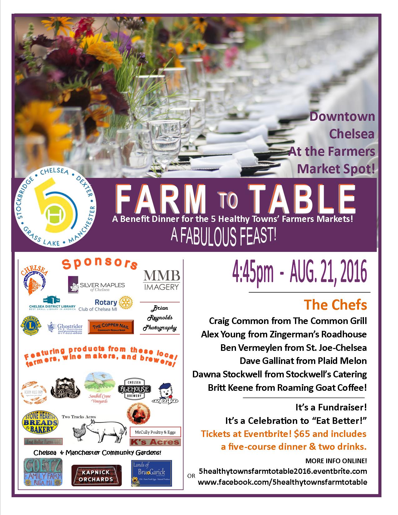 farm to table dexter wellness center farm to table flyer